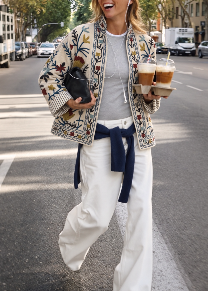 Chaqueta terciopelo bordada