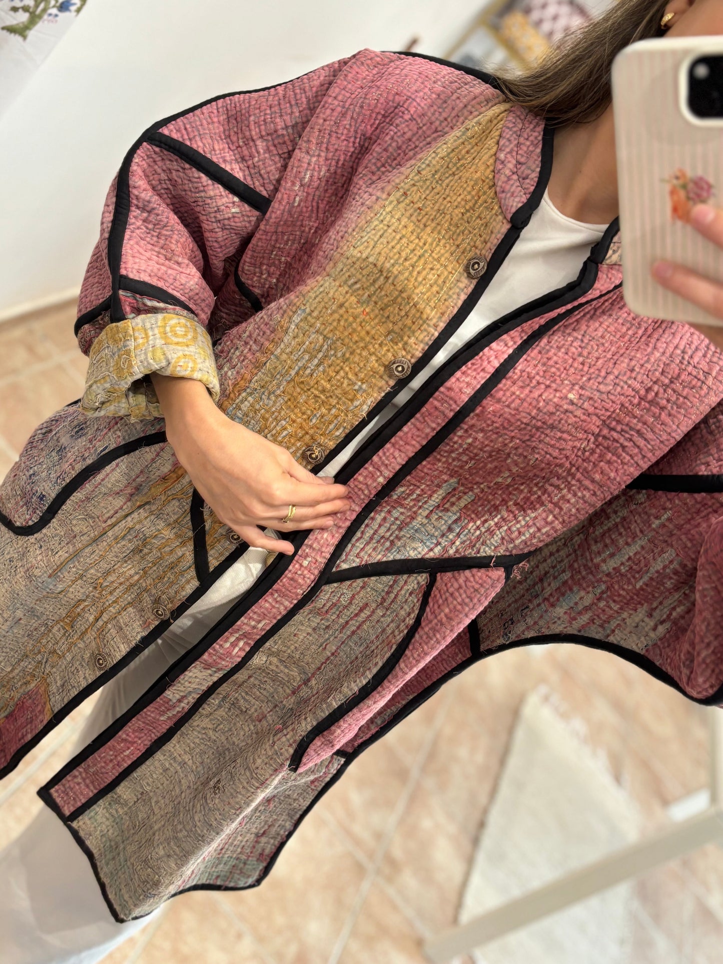 Chaqueta kantha larga