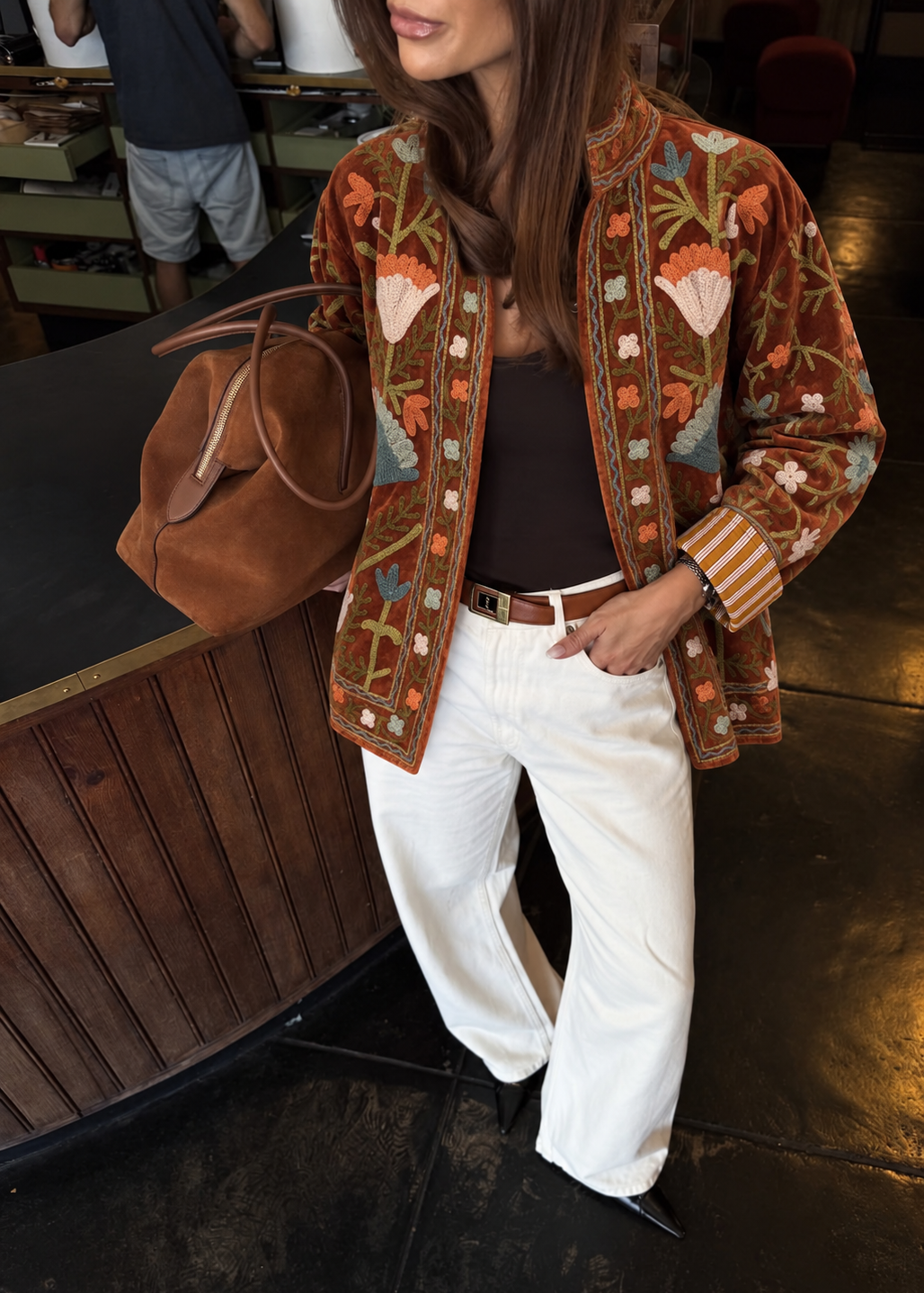 Chaqueta terciopelo bordada