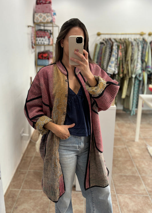 Chaqueta kantha larga