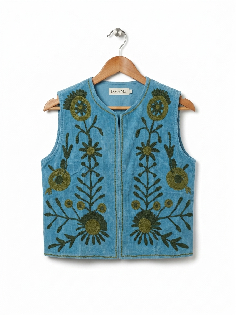 Chaleco bordado reversible
