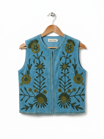 Chaleco bordado reversible