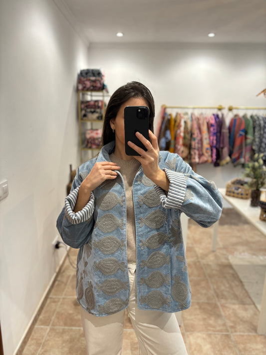 Chaqueta velvet bordada