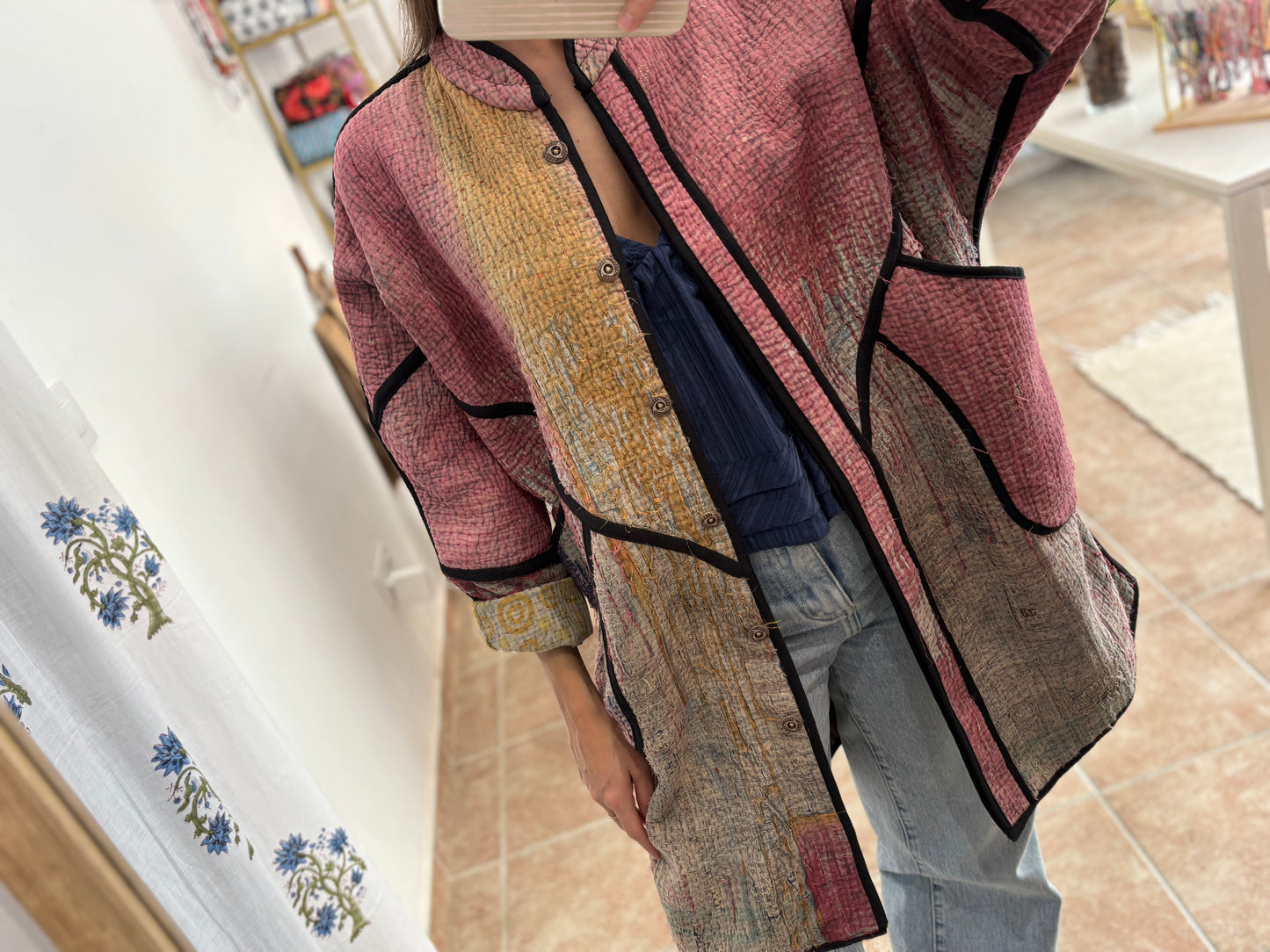 Chaqueta kantha larga