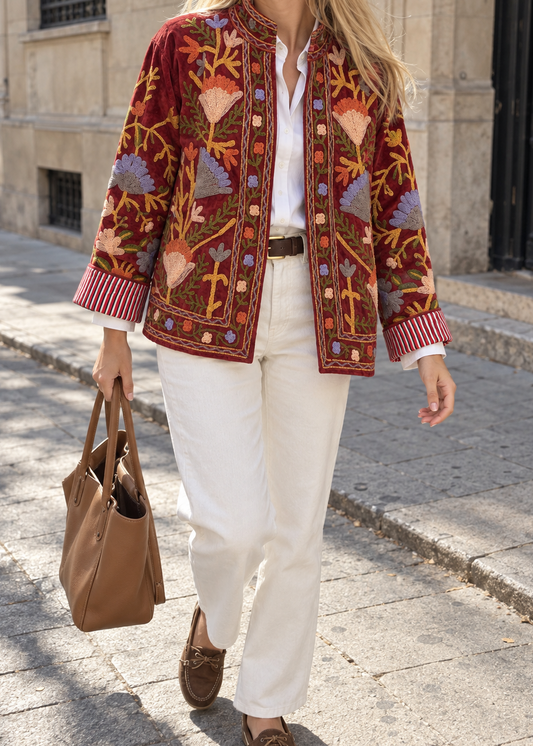 Chaqueta terciopelo bordada