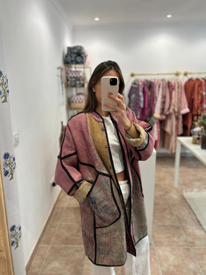 Chaqueta kantha larga