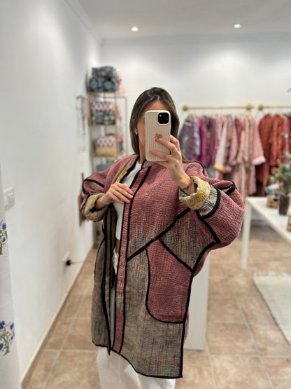 Chaqueta kantha larga