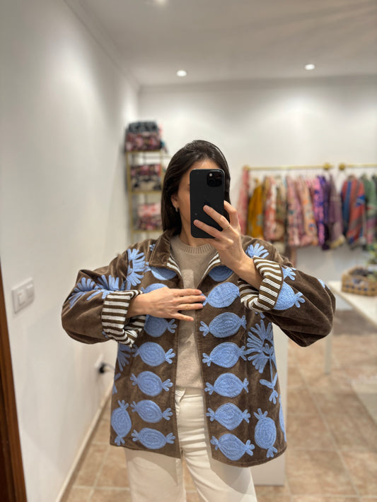 Chaqueta velvet bordada