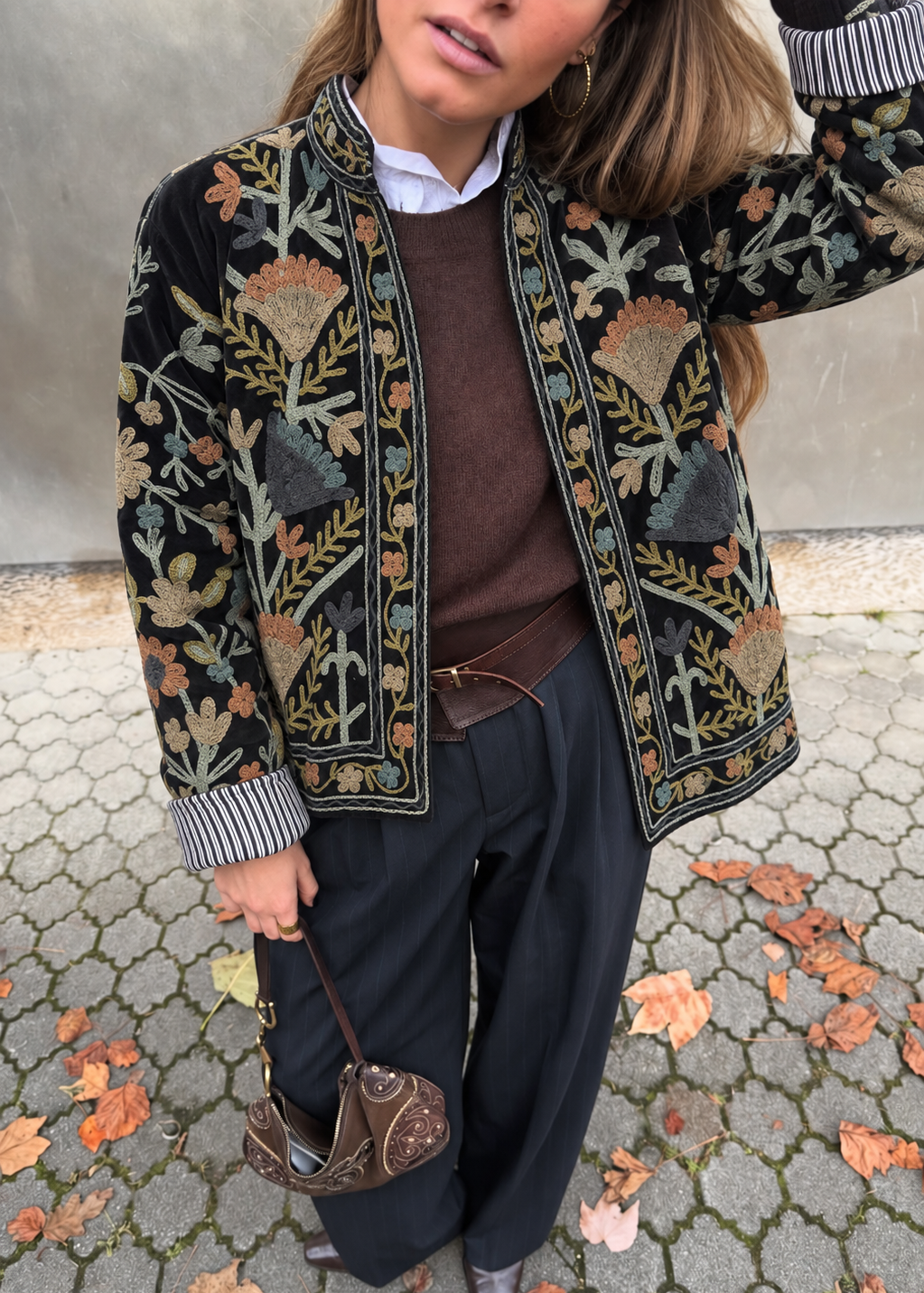 Chaqueta terciopelo bordada