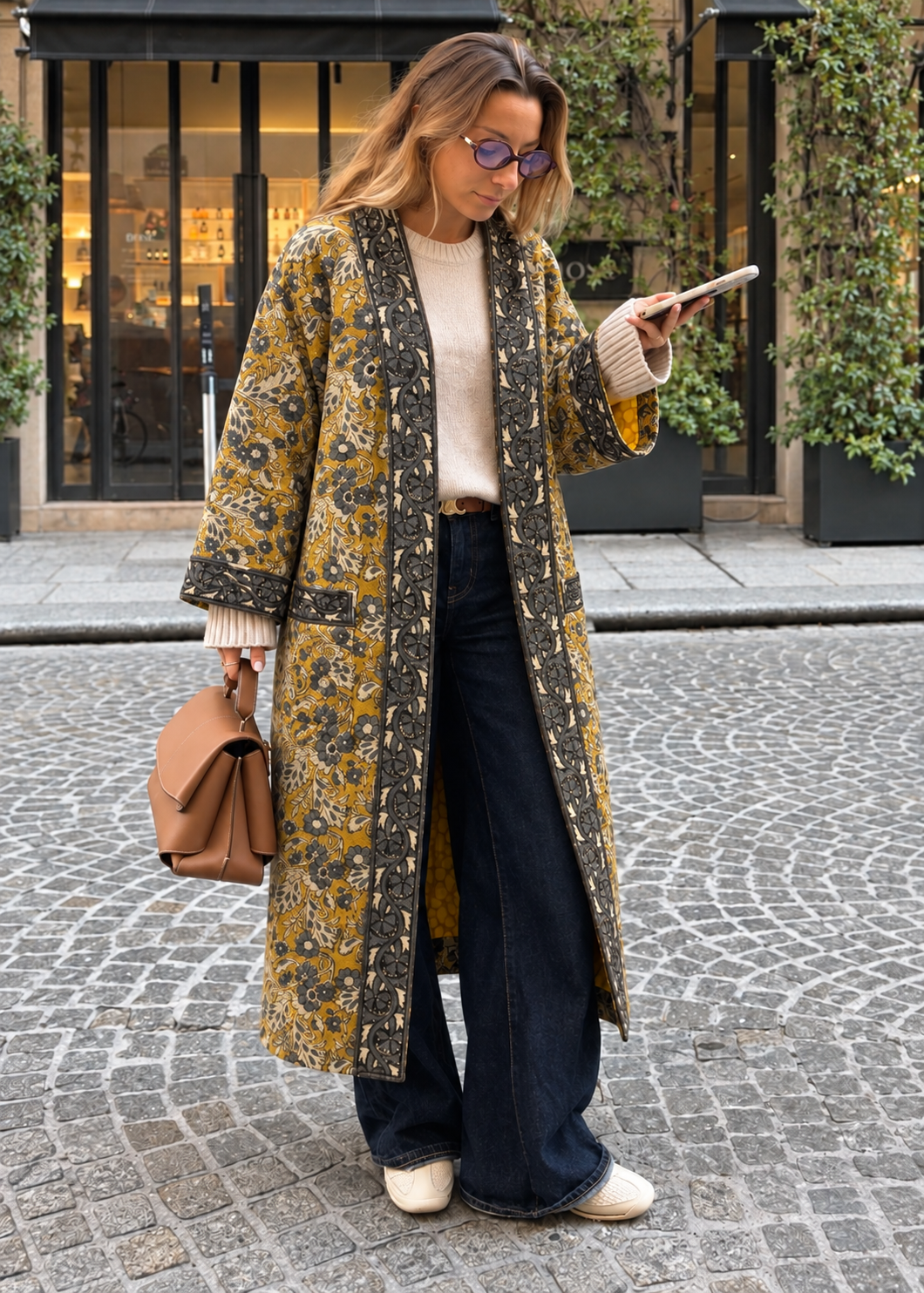 Chaqueta única larga