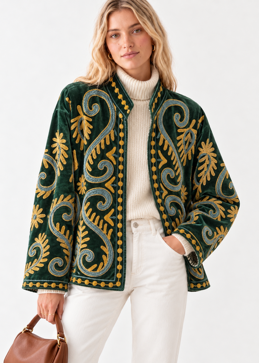 Chaqueta terciopelo bordada